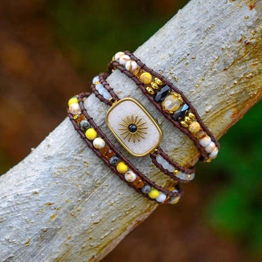 Golden Sunshine Jade Beaded Bracelet-Your Soul Place